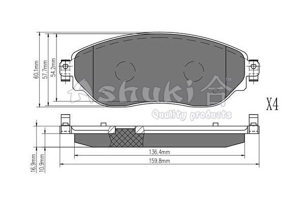 Ashuki N009-81 Brake Pad Set, disc brake N00981