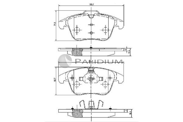 Ashuki P1-1250 Brake Pad Set, disc brake P11250