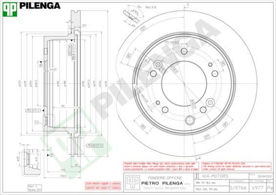 Pilenga V977 Rear ventilated brake disc V977