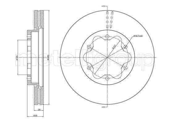 Fri.tech BD1463 Front brake disc ventilated BD1463