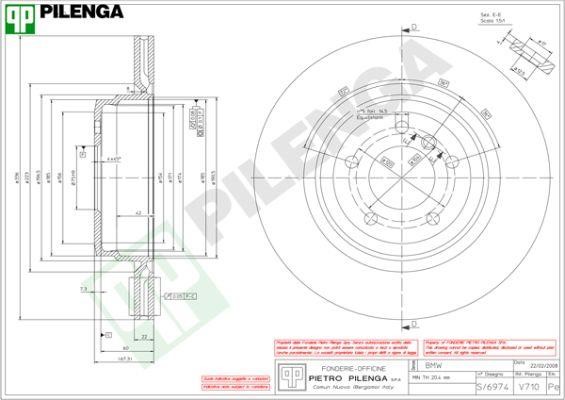 Pilenga V710 Rear ventilated brake disc V710