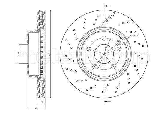 Fri.tech BD1671 Front brake disc ventilated BD1671