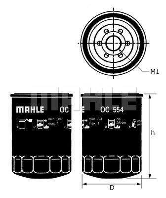 Mahle/Behr OC 554 Oil Filter OC554
