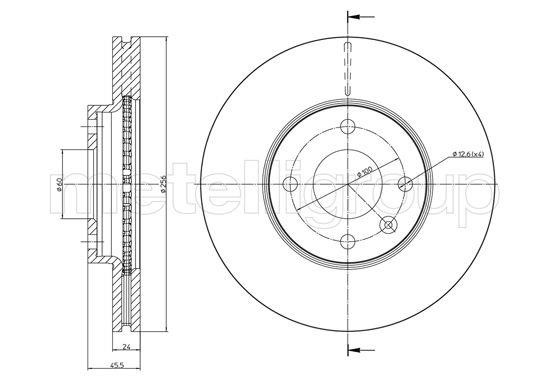 Fri.tech BD1540 Front brake disc ventilated BD1540