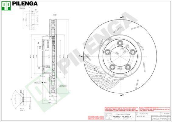 Pilenga V1705L Front brake disc ventilated V1705L