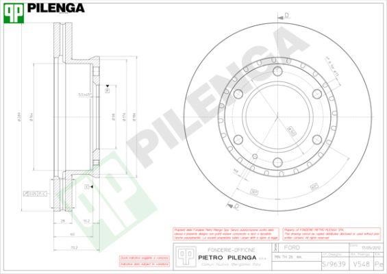 Pilenga V548 Front brake disc ventilated V548
