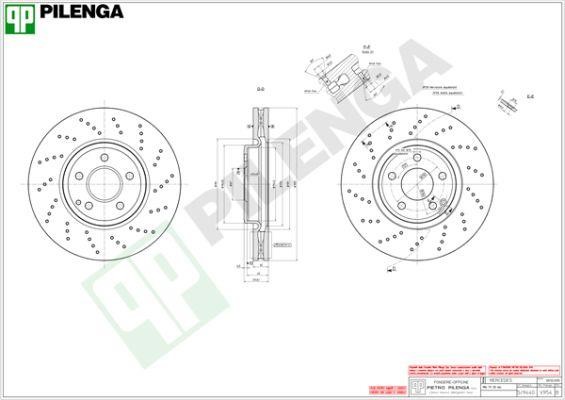 Pilenga V954 Front brake disc ventilated V954