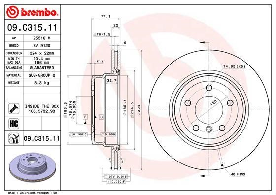 Breco BV9120 Brake disc BV9120