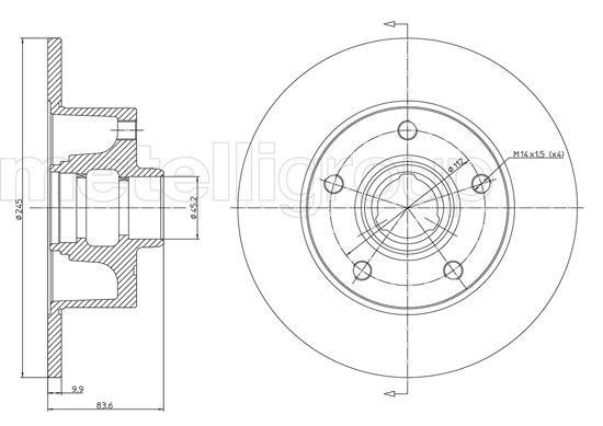 Fri.tech BD0188 Rear brake disc, non-ventilated BD0188