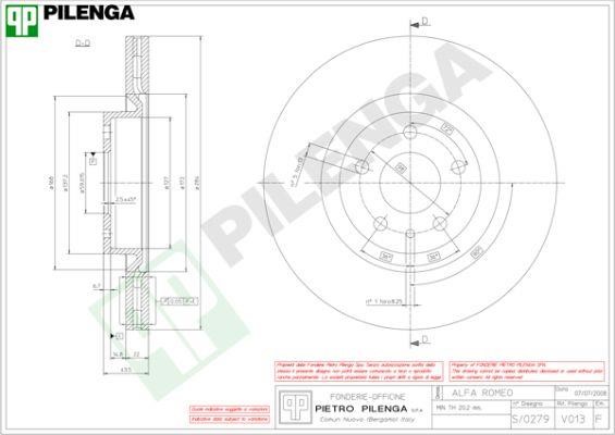 Pilenga V013 Front brake disc ventilated V013