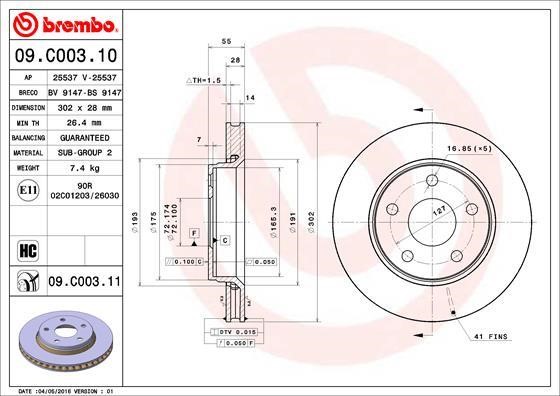 Breco BV9147 Brake disc BV9147