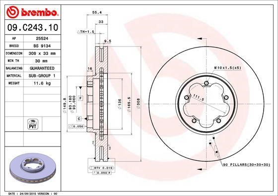 Breco BS9134 Brake disc BS9134