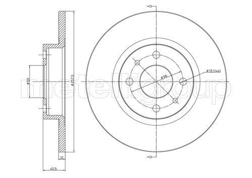 Fri.tech BD0171 Unventilated front brake disc BD0171