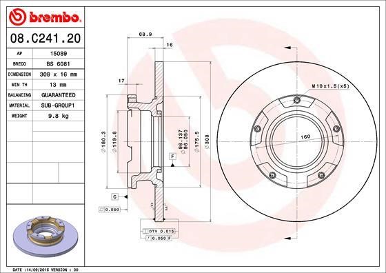 Breco BS6081 Brake disc BS6081