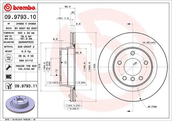 Breco BS 8587 Rear ventilated brake disc BS8587