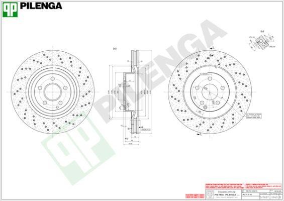 Pilenga V943 Front brake disc ventilated V943