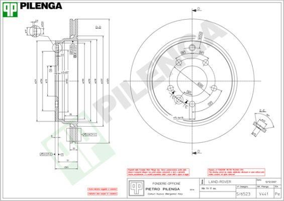 Pilenga V441 Rear ventilated brake disc V441