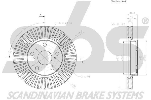Front brake disc ventilated SBS 18153145173