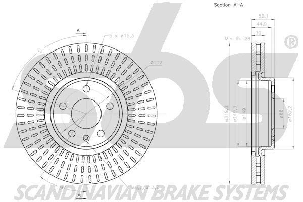 Front brake disc ventilated SBS 18153147153