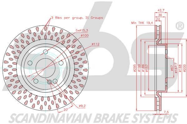 Brake disk SBS 18153133138