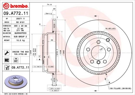 Breco BV9181 Brake disc BV9181