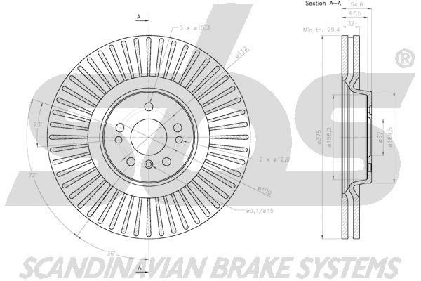 Front brake disc ventilated SBS 18153133127
