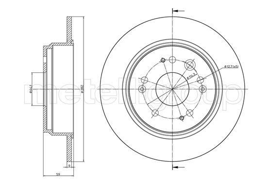 Fri.tech BD1109 Rear brake disc, non-ventilated BD1109