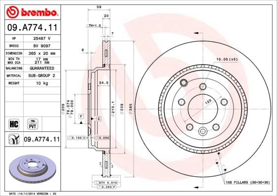 Breco BV9097 Brake disc BV9097