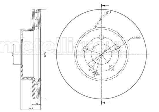 Fri.tech BD1234 Front brake disc ventilated BD1234