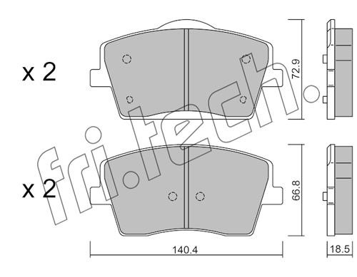 Fri.tech 1186.0 Brake Pad Set, disc brake 11860