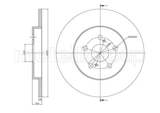 Fri.tech BD1670 Rear brake disc, non-ventilated BD1670