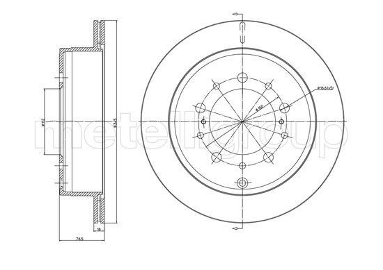 Fri.tech BD1331 Rear ventilated brake disc BD1331