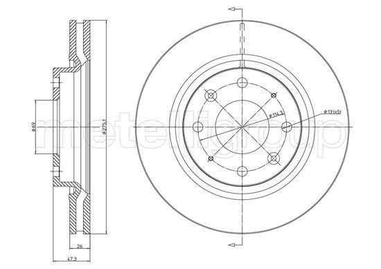 Fri.tech BD0201 Front brake disc ventilated BD0201