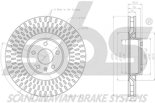 Brake disc SBS 18153147170