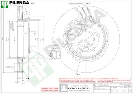 Pilenga V941 Rear ventilated brake disc V941