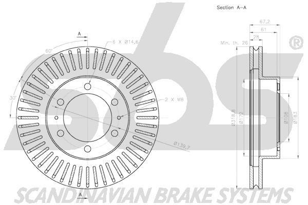 Front brake disc ventilated SBS 18153145145
