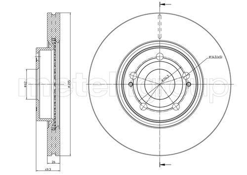 Fri.tech BD1248 Front brake disc ventilated BD1248