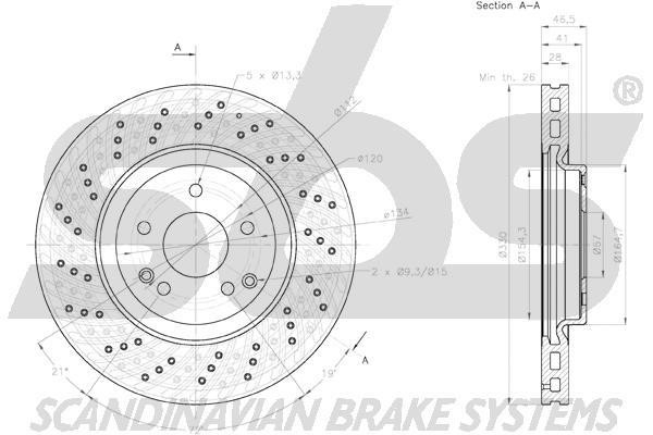 Front brake disc ventilated SBS 18153133117