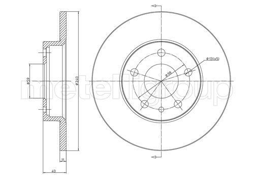 Fri.tech BD0703 Rear brake disc, non-ventilated BD0703