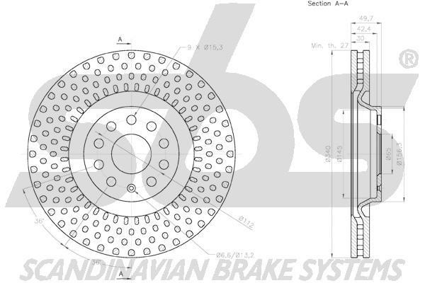 Front brake disc ventilated SBS 18153147141