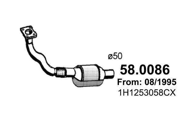 Asso 58.0086 Catalytic Converter 580086
