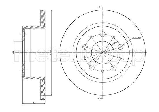 Fri.tech BD1165 Rear brake disc, non-ventilated BD1165