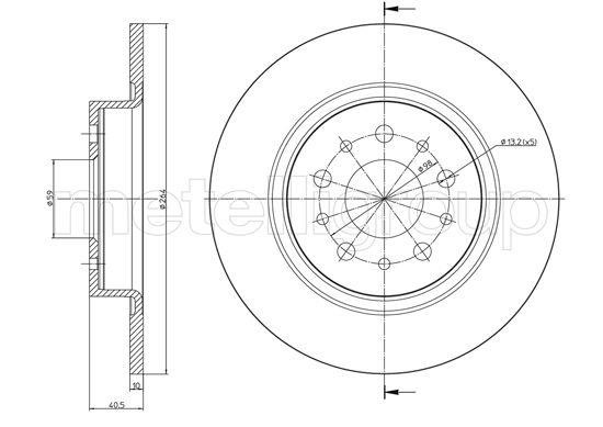 Fri.tech BD1678 Rear brake disc, non-ventilated BD1678