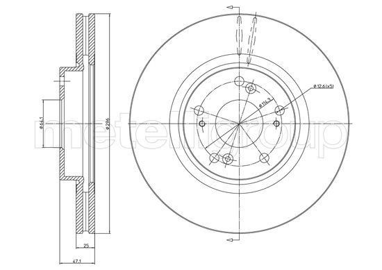 Fri.tech BD1348 Front brake disc ventilated BD1348