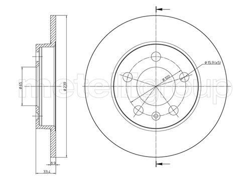 Fri.tech BD0751 Rear brake disc, non-ventilated BD0751