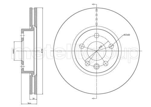 Fri.tech BD1059 Front brake disc ventilated BD1059