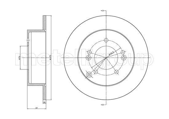 Fri.tech BD1326 Rear brake disc, non-ventilated BD1326