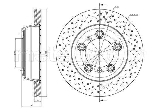 Fri.tech BD1693 Rear ventilated brake disc BD1693