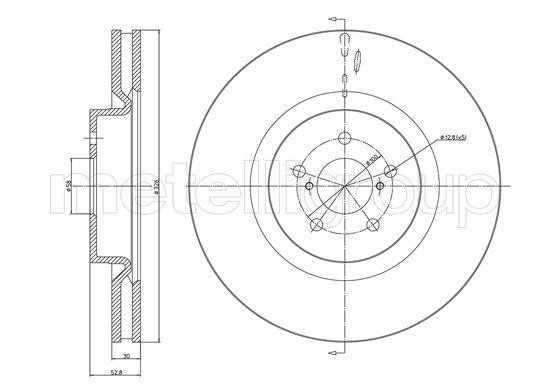 Fri.tech BD1195 Front brake disc ventilated BD1195