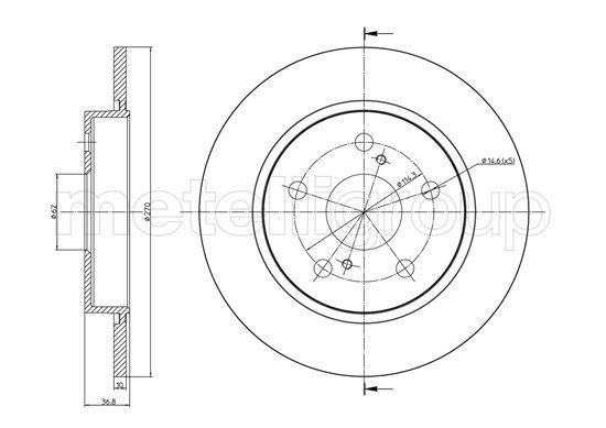 Fri.tech BD1180 Rear brake disc, non-ventilated BD1180